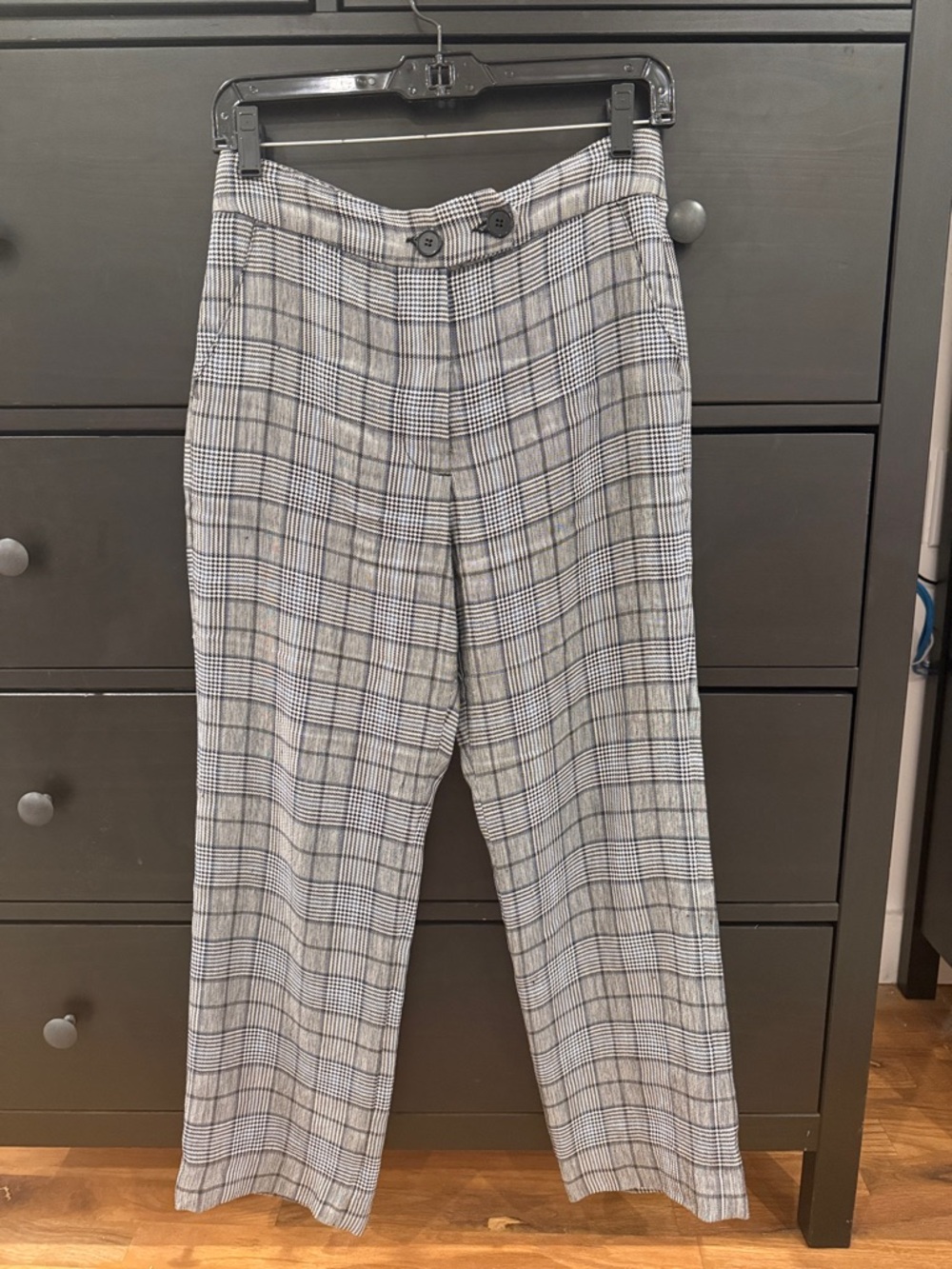 Classic Gray Plaid Men’s Dress Pants
